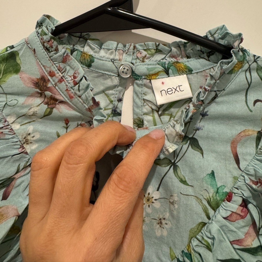 Boho Floral Print Blouse for a girl Crew Neck Long Puffs sleeve size L Boho H - Picture 4 of 7